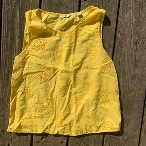 Yellow patterned crop top